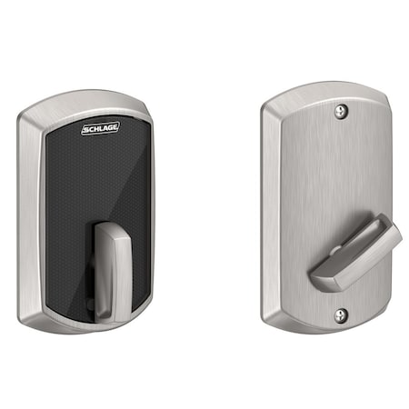 Schlage Grade 2 Fire Rated Deadbolt Lock, Control Series, Greenwich Trim, Satin Chrome Finish BE467F GRW 626
